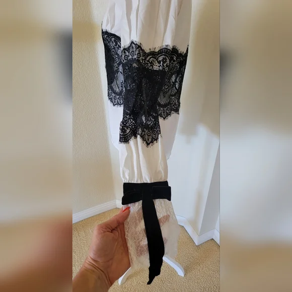 Beulah Style Coquette Black Organza Sheer Lace, Size Medium - Picture 6 of 7